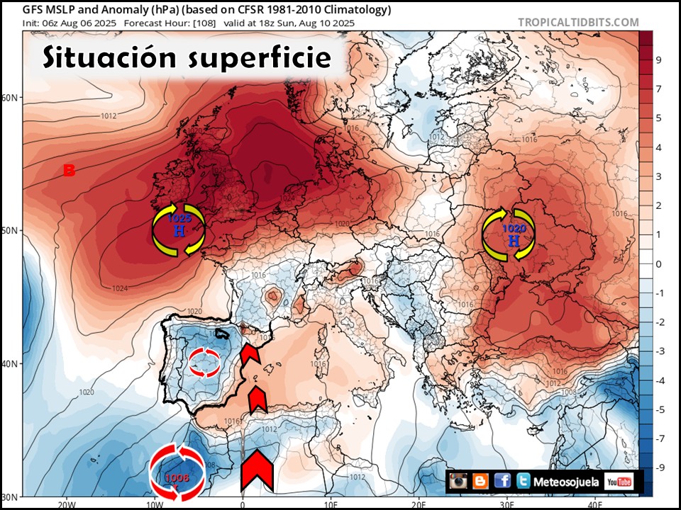Mapa situación en Superficie GFS