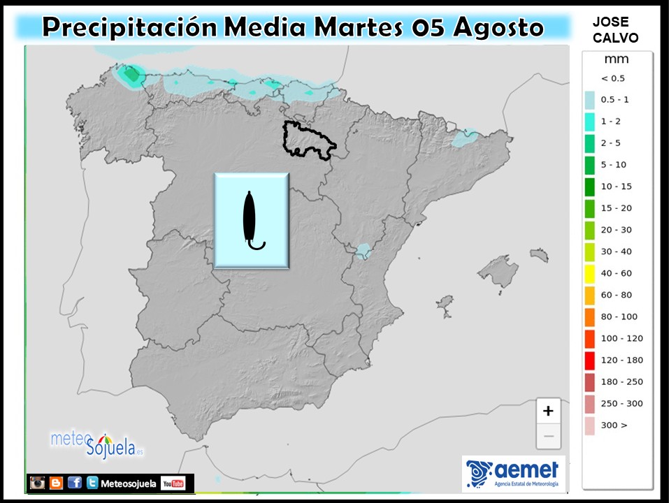 Precipitación Media según AEMET. Meteosojuela La Rioja
