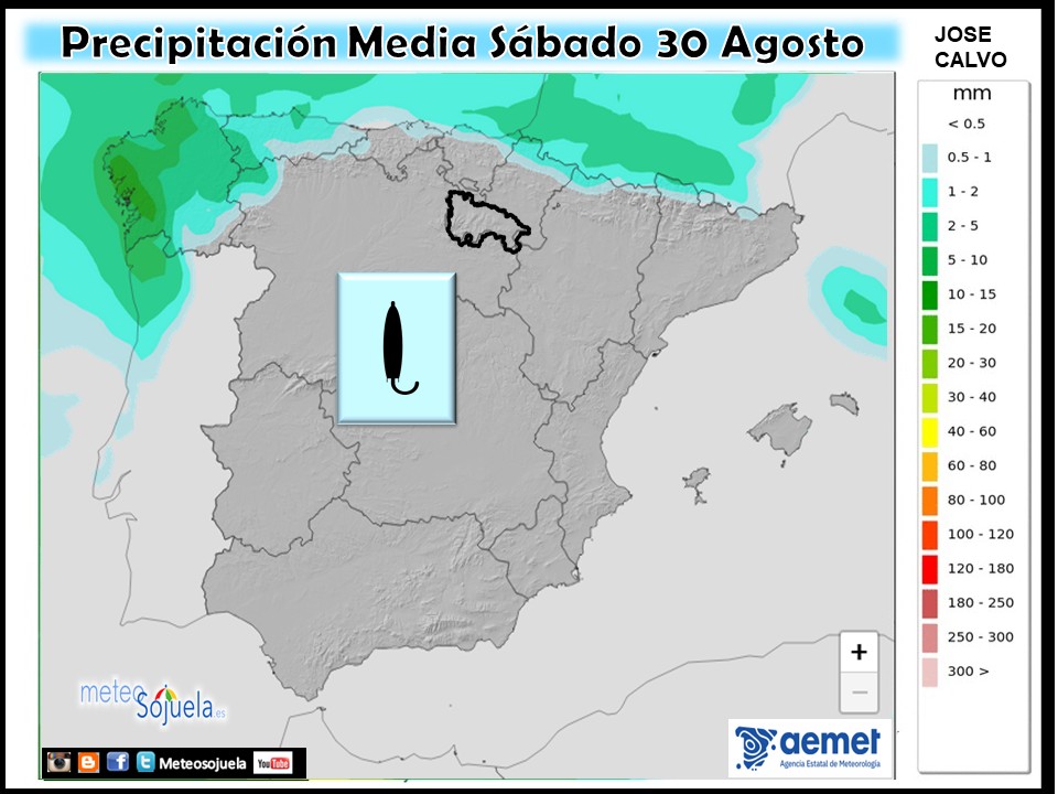 Precipitación Media según AEMET. Meteosojuela La Rioja
