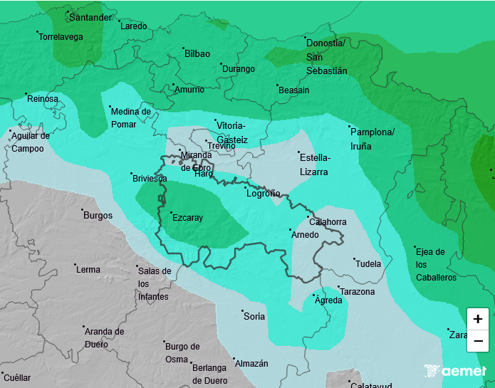 Precipitación Media según AEMET. Meteosojuela La Rioja 19