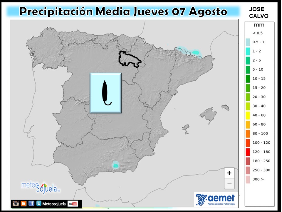 Precipitación Media según AEMET. Meteosojuela La Rioja