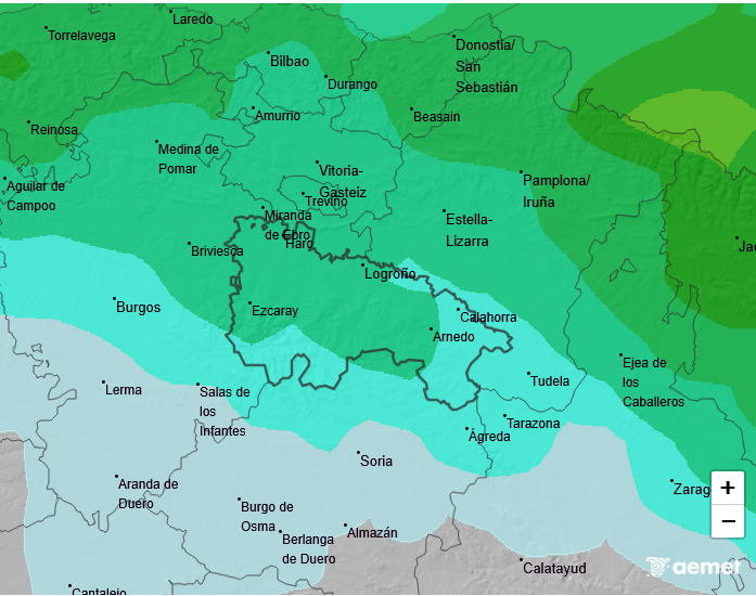 Precipitación Media según AEMET. Meteosojuela La Rioja 31