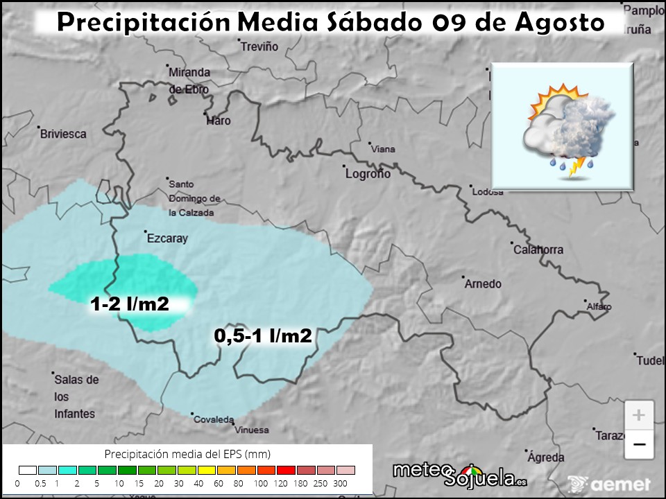 Precipitación Media según AEMET. Meteosojuela La Rioja