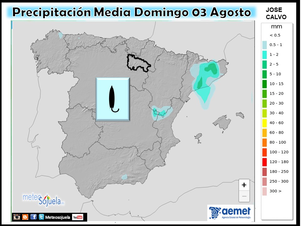 Precipitación Media según AEMET. Meteosojuela La Rioja