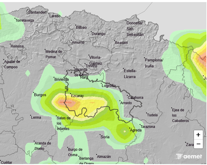 Probabilidad de Precipitación según AEMET. Meteosojuela La Rioja 09