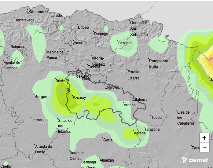 Probabilidad de Precipitación según AEMET. Meteosojuela La Rioja 10