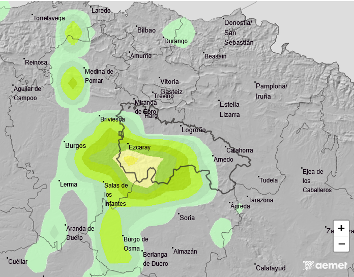 Probabilidad de Precipitación según AEMET. Meteosojuela La Rioja 15