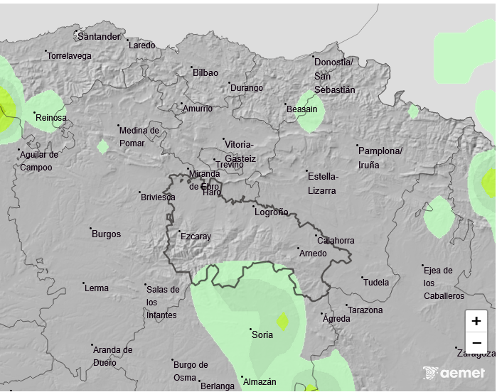 Probabilidad de Precipitación según AEMET. Meteosojuela La Rioja 16