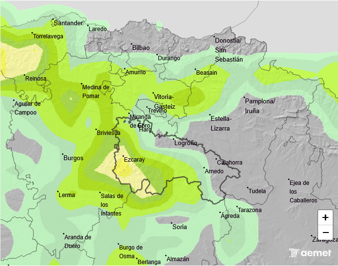 Probabilidad de Precipitación según AEMET. Meteosojuela La Rioja 17