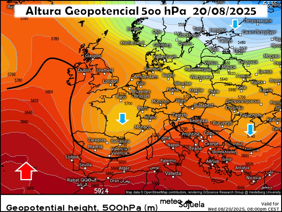 Vaguada de aire frío rozando el norte peninsular