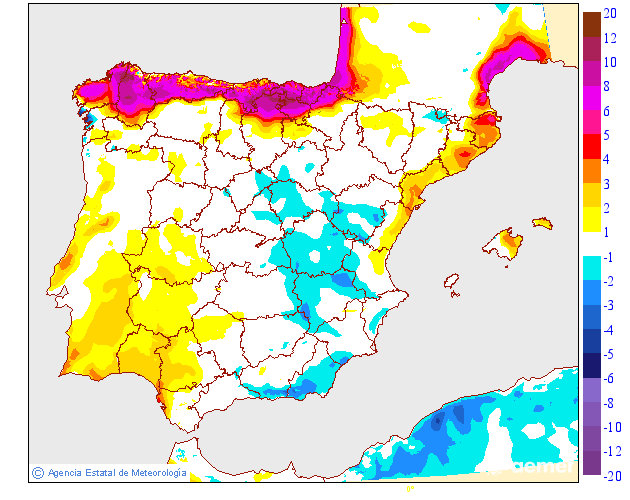 Variación de temperaturas máximas AEMET Meteosojuela 10