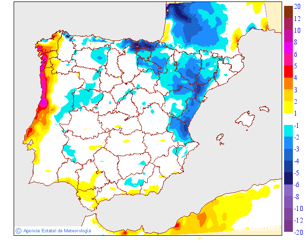 Variación de temperaturas máximas AEMET Meteosojuela 12