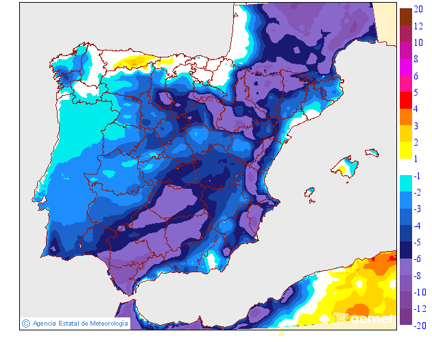 Variación de temperaturas máximas AEMET Meteosojuela 19