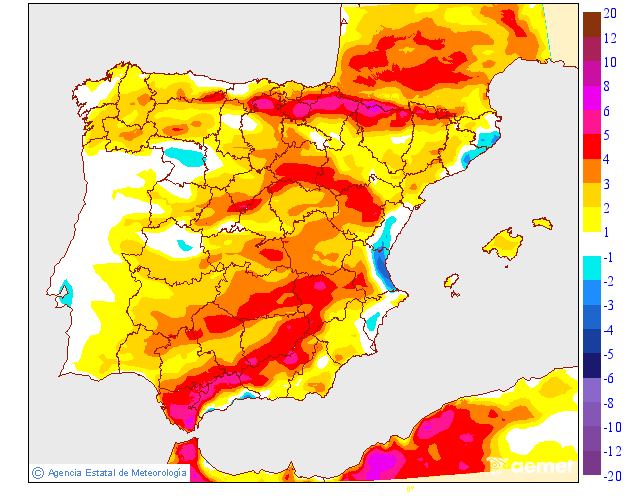 Variación de temperaturas máximas AEMET Meteosojuela 30