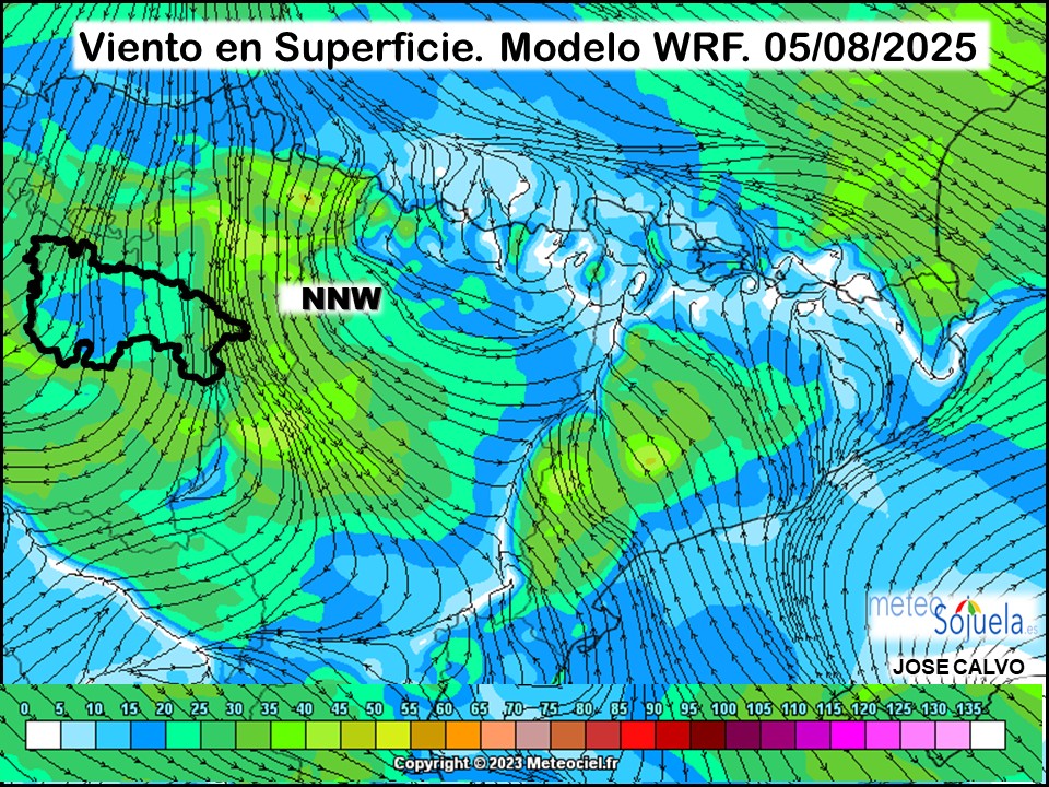 Viento en Superficie Modelo WRF Meteosojuela.