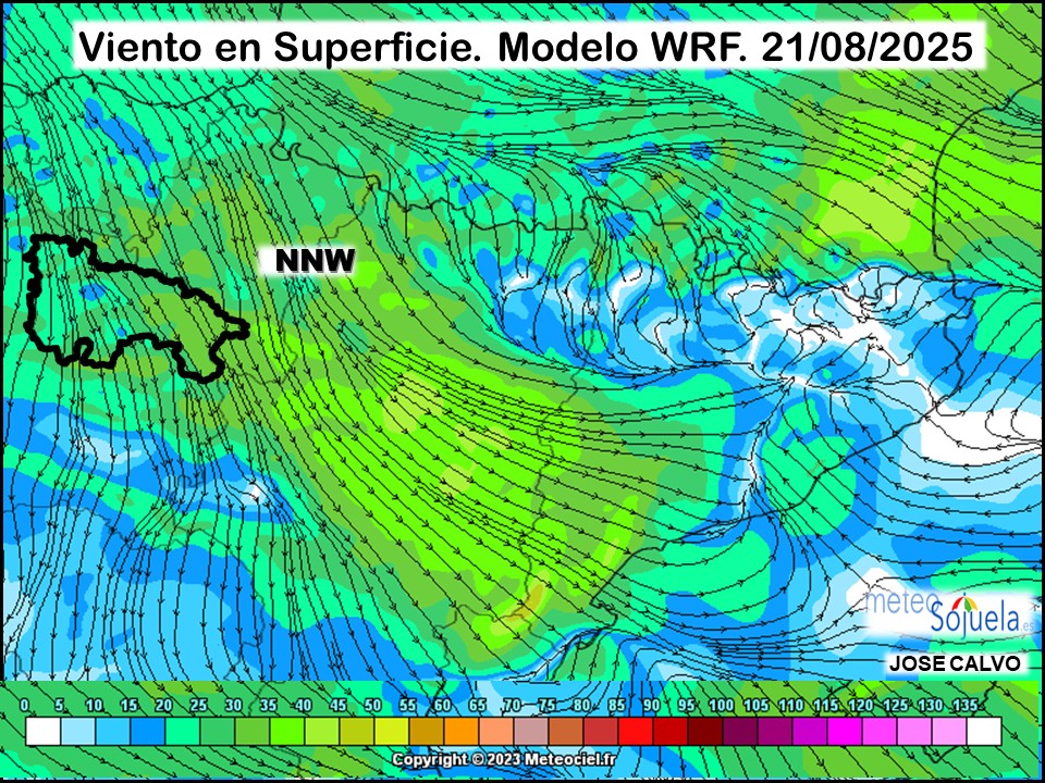 Viento en Superficie Modelo WRF Meteosojuela.