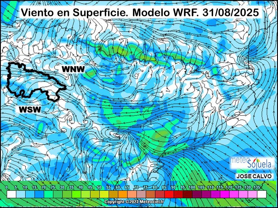 Viento en Superficie Modelo WRF Meteosojuela.