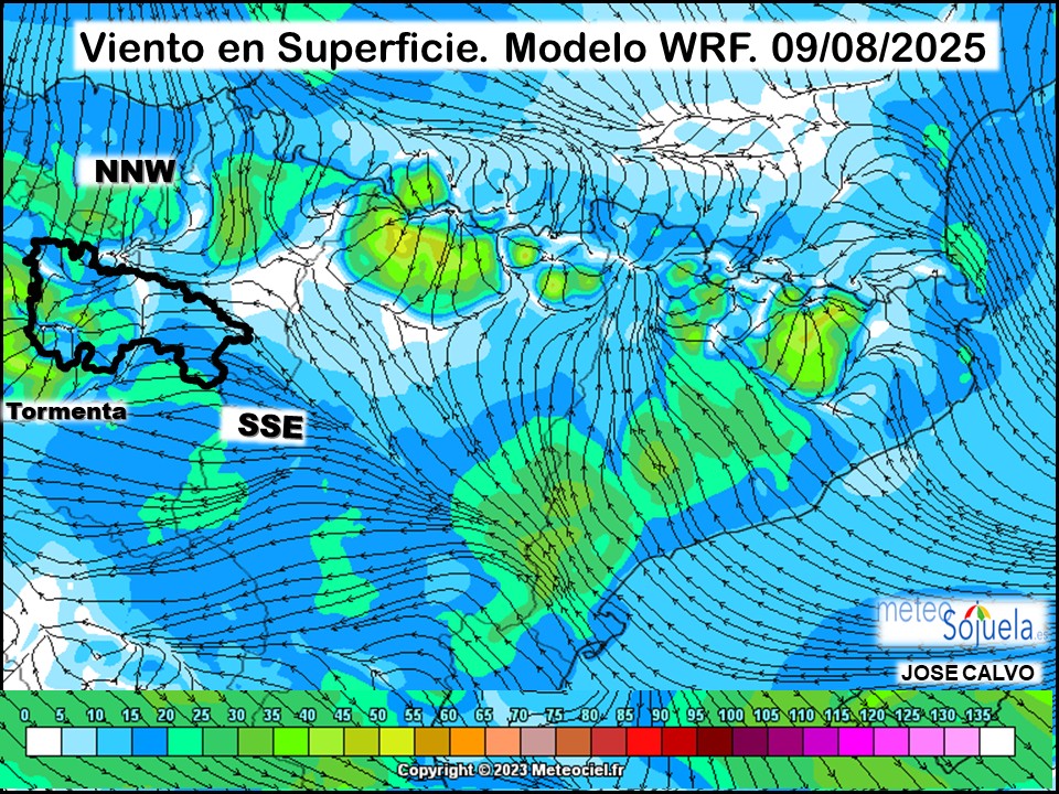 Viento en Superficie Modelo WRF Meteosojuela.