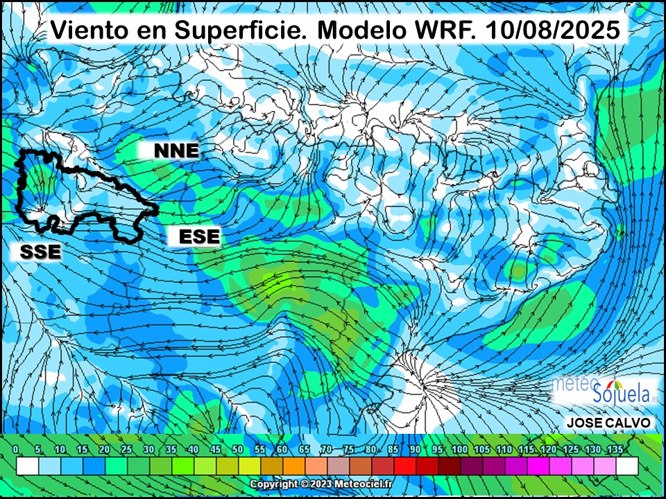 Viento en Superficie Modelo WRF Meteosojuela.