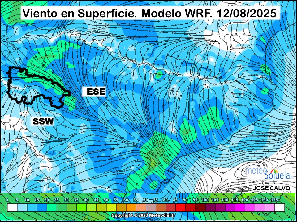 Viento en Superficie Modelo WRF Meteosojuela.