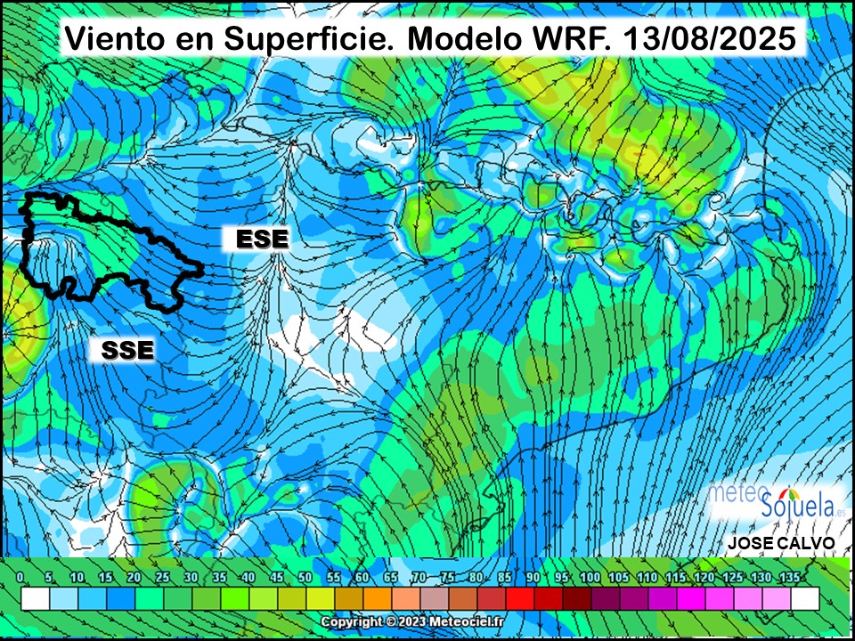 Viento en Superficie Modelo WRF Meteosojuela.