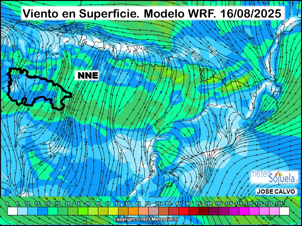 Viento en Superficie Modelo WRF Meteosojuela.