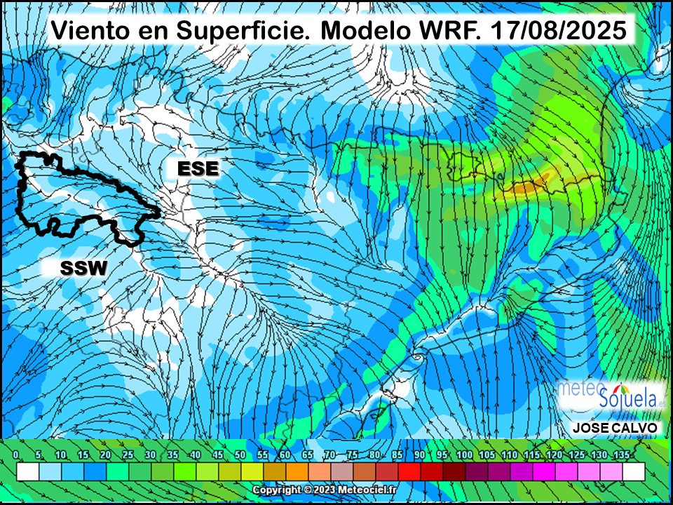 Viento en Superficie Modelo WRF Meteosojuela.