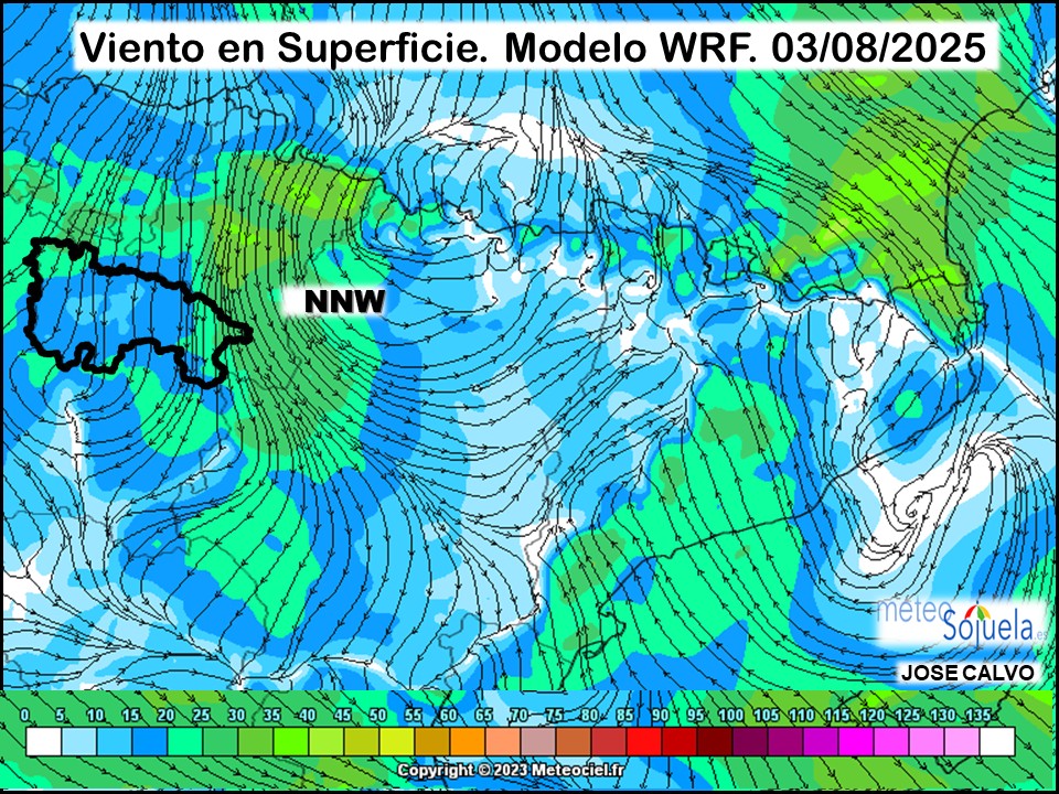 Viento en Superficie Modelo WRF Meteosojuela.
