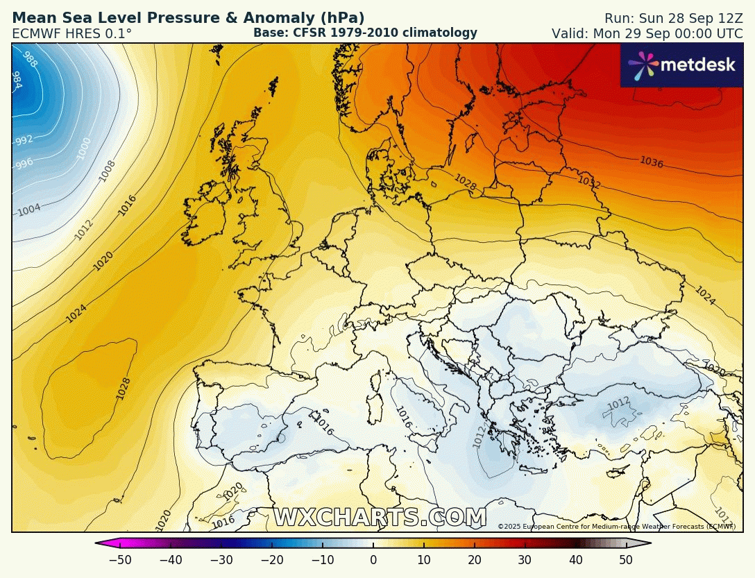 Animación Modelos de Anomalías de Presión. Meteosojuela La Rioja