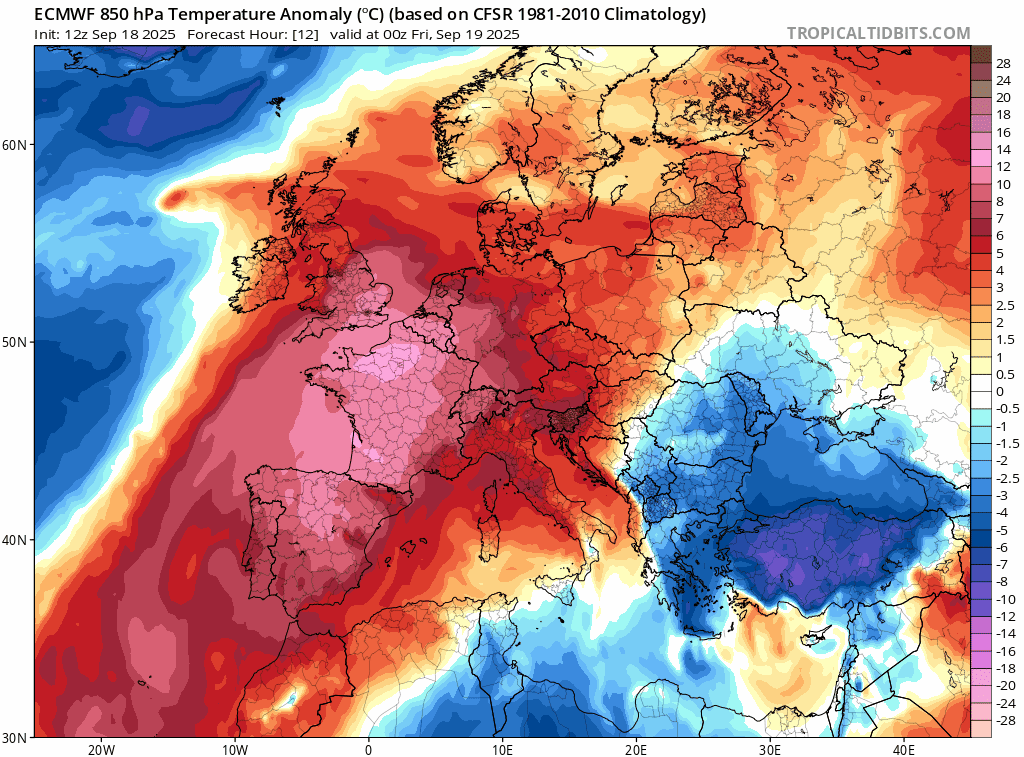 Animación de anomalías de temperaturas 850hPa .Meteosojuela La Rioja
