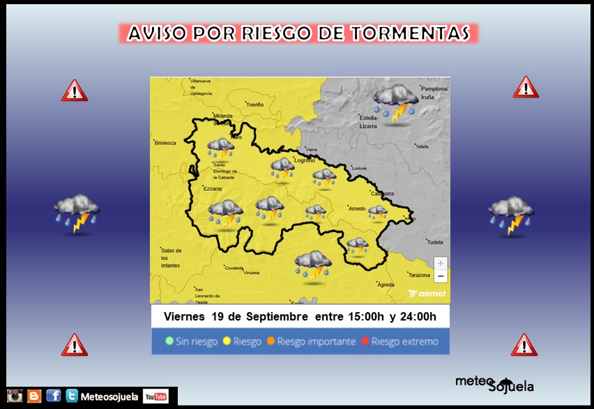 Aviso Amarilllo por Tormentas. La Rioja