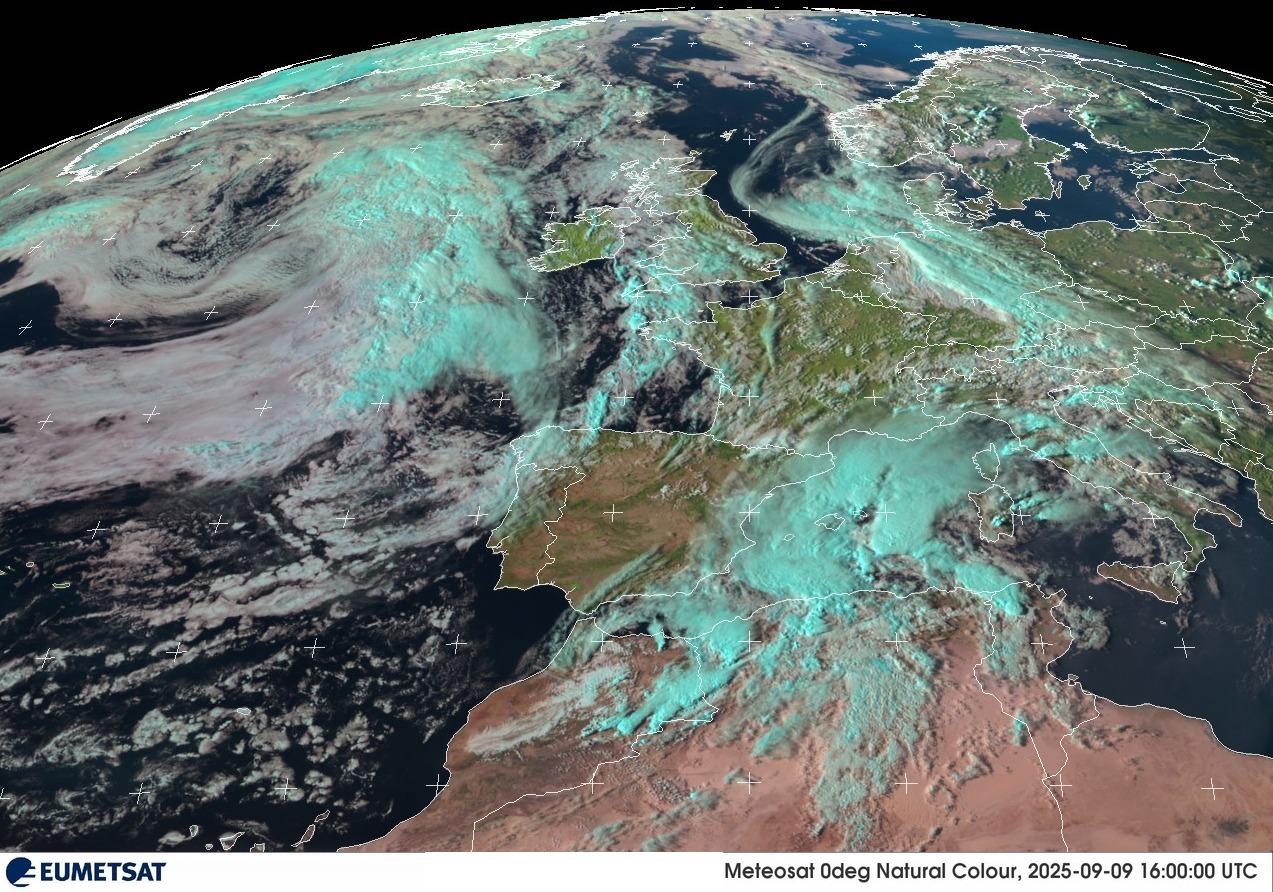 Frentes débiles y tormentas en la península