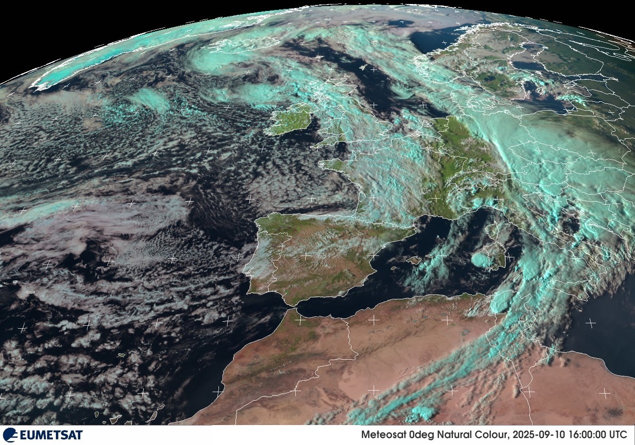 Frentes débiles y tormentas en la península