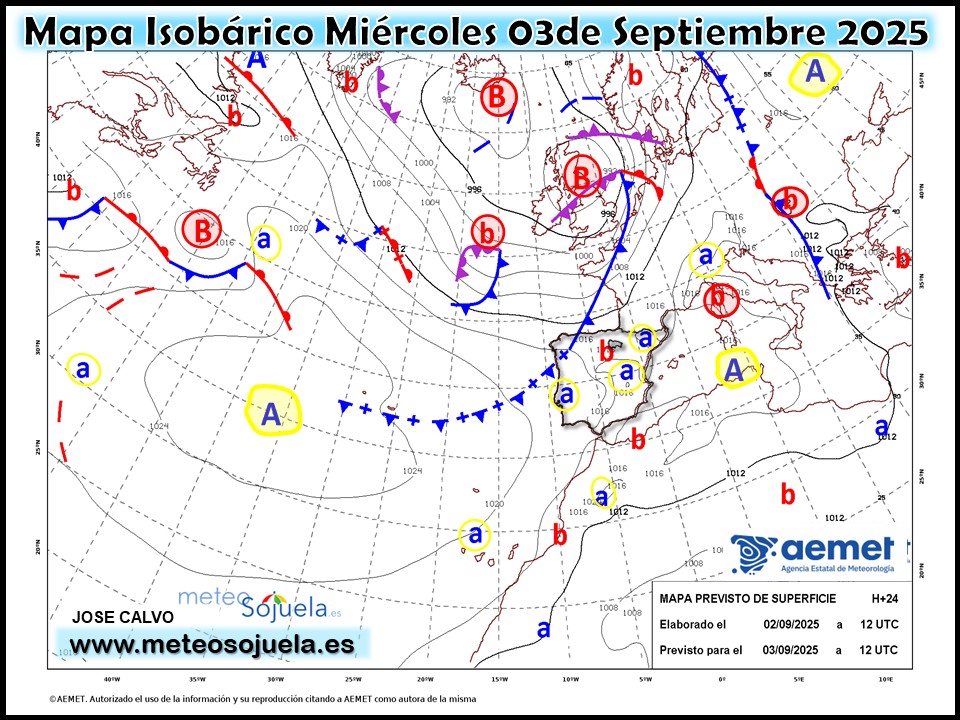 Mapa Isobárico La Rioja. Meteosojuela