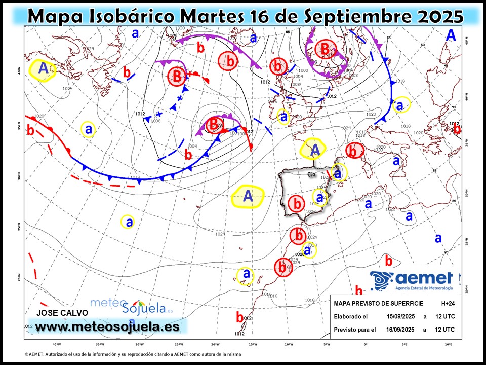 Mapa Isobárico La Rioja. Meteosojuela