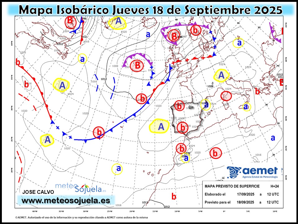 Mapa Isobárico La Rioja. Meteosojuela