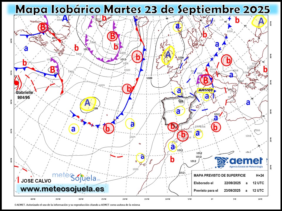 Mapa Isobárico La Rioja. Meteosojuela