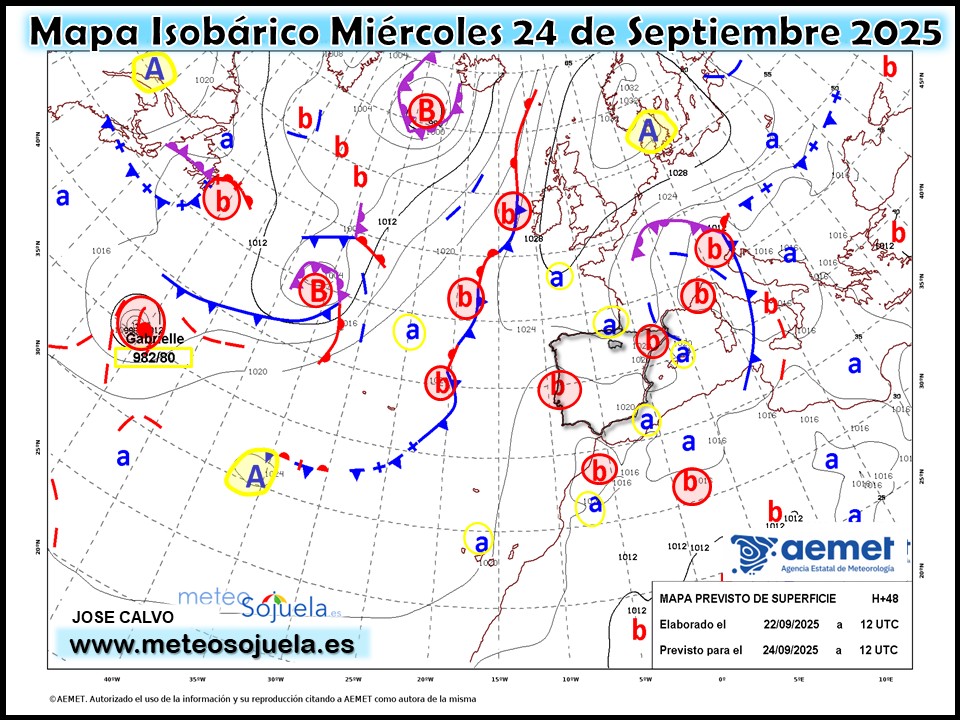 Mapa Isobárico La Rioja. Meteosojuela