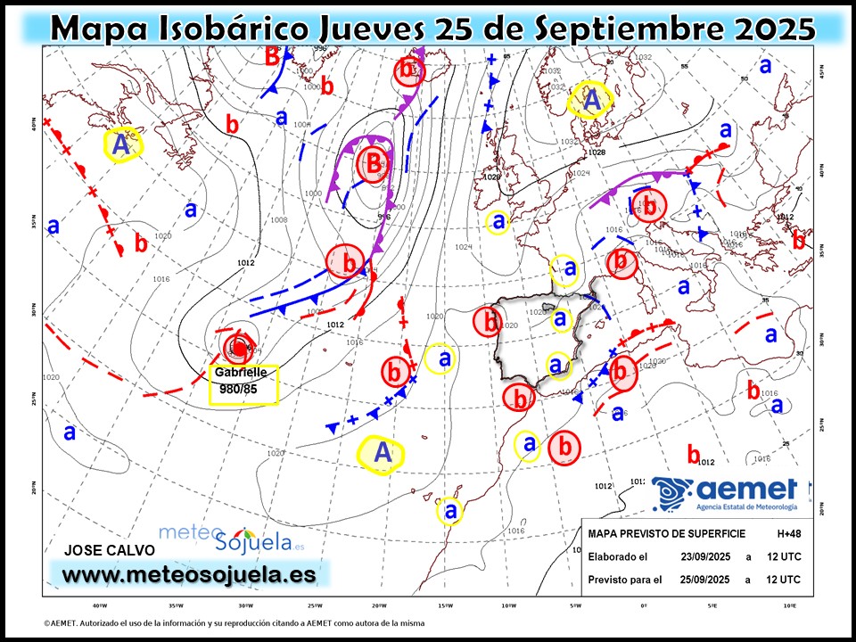 Mapa Isobárico La Rioja. Meteosojuela