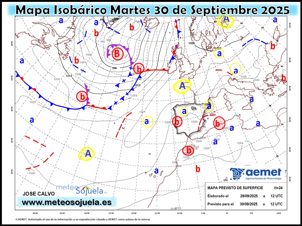 Mapa Isobárico La Rioja. Meteosojuela