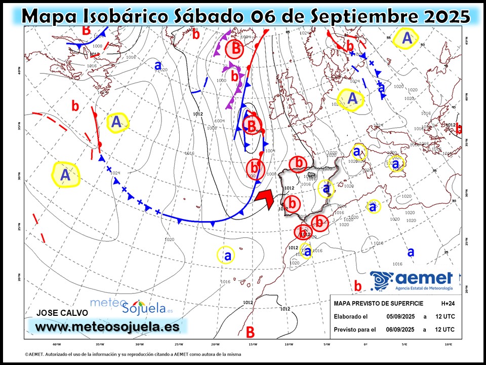 Mapa Isobárico La Rioja. Meteosojuela