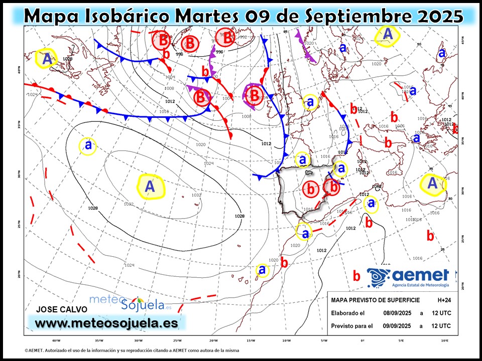 Mapa Isobárico La Rioja. Meteosojuela