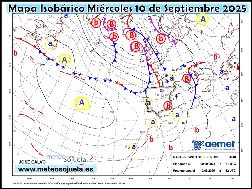 Mapa Isobárico La Rioja. Meteosojuela