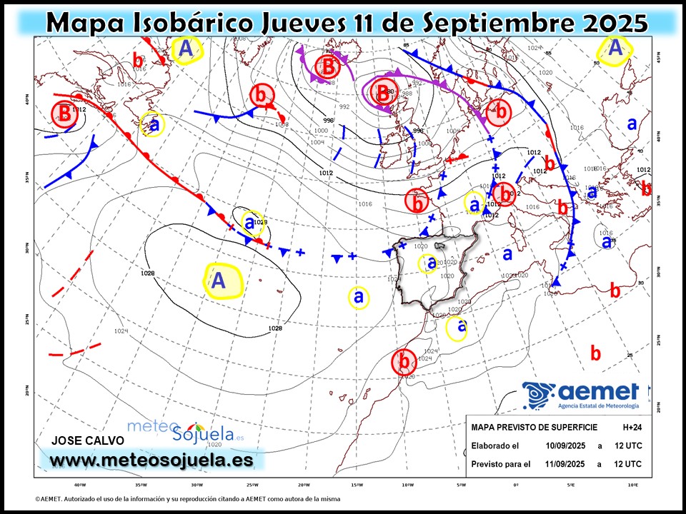 Mapa Isobárico La Rioja. Meteosojuela