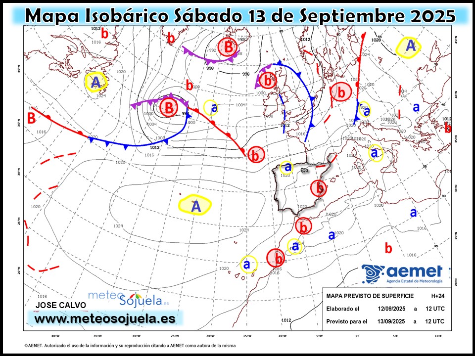Mapa Isobárico La Rioja. Meteosojuela