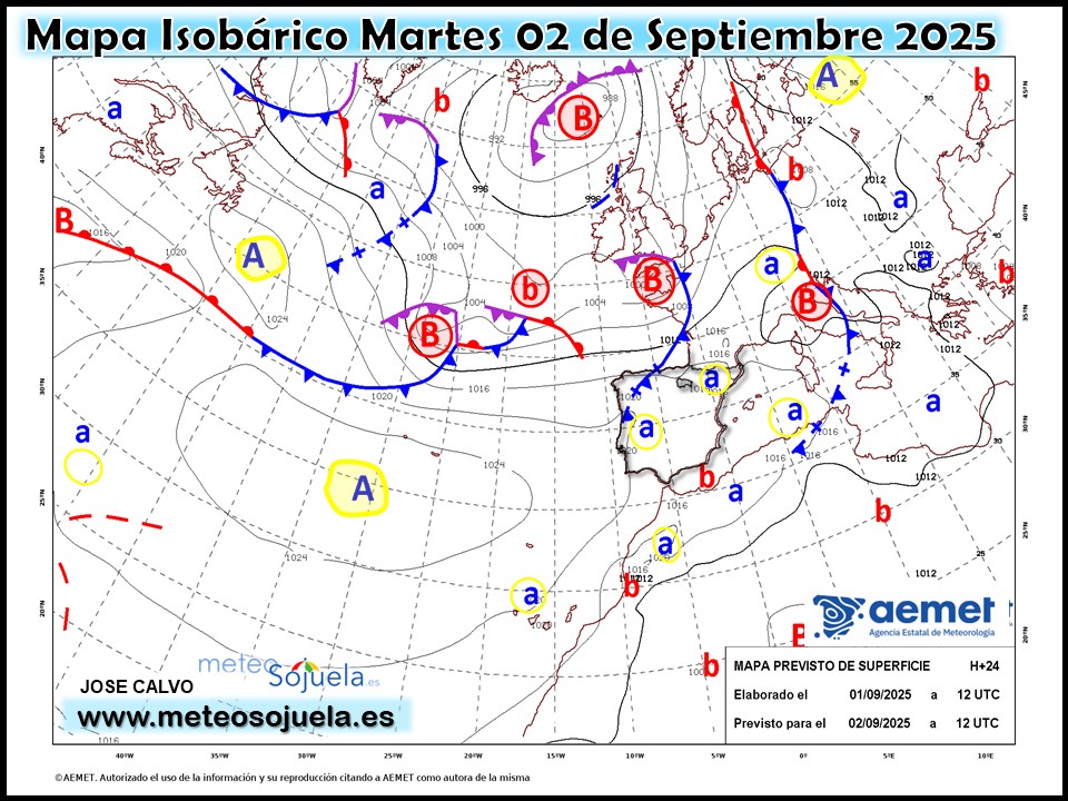 Mapa Isobárico La Rioja. Meteosojuela