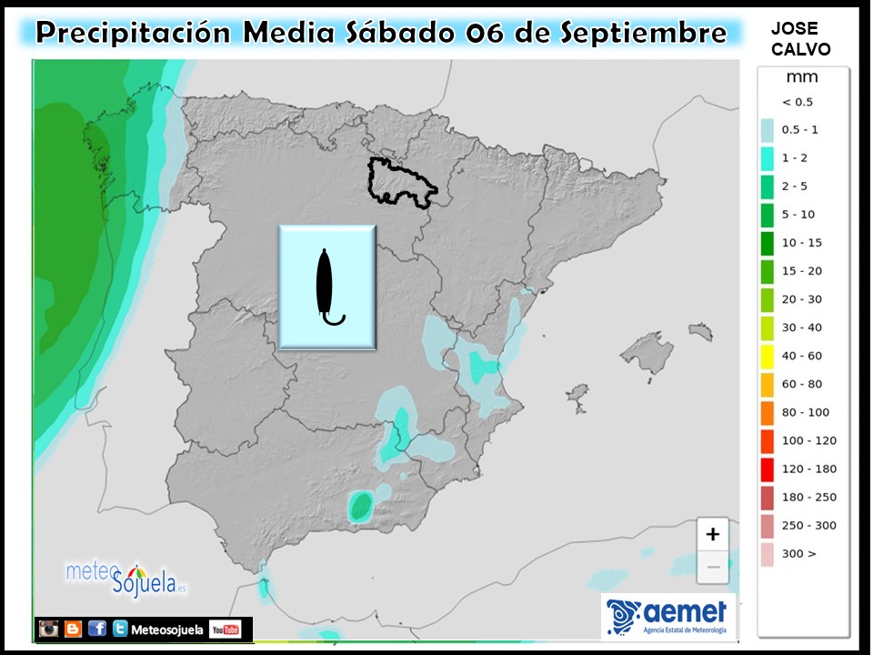 Precipitación Media según AEMET. Meteosojuela La Rioja