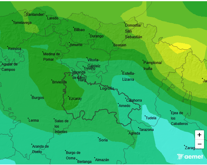 Precipitación Media según AEMET. Meteosojuela La Rioja 21