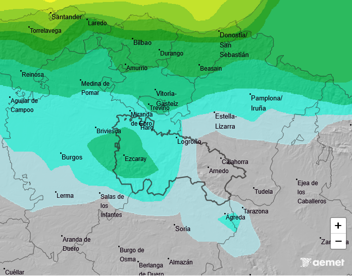 Precipitación Media según AEMET. Meteosojuela La Rioja 22
