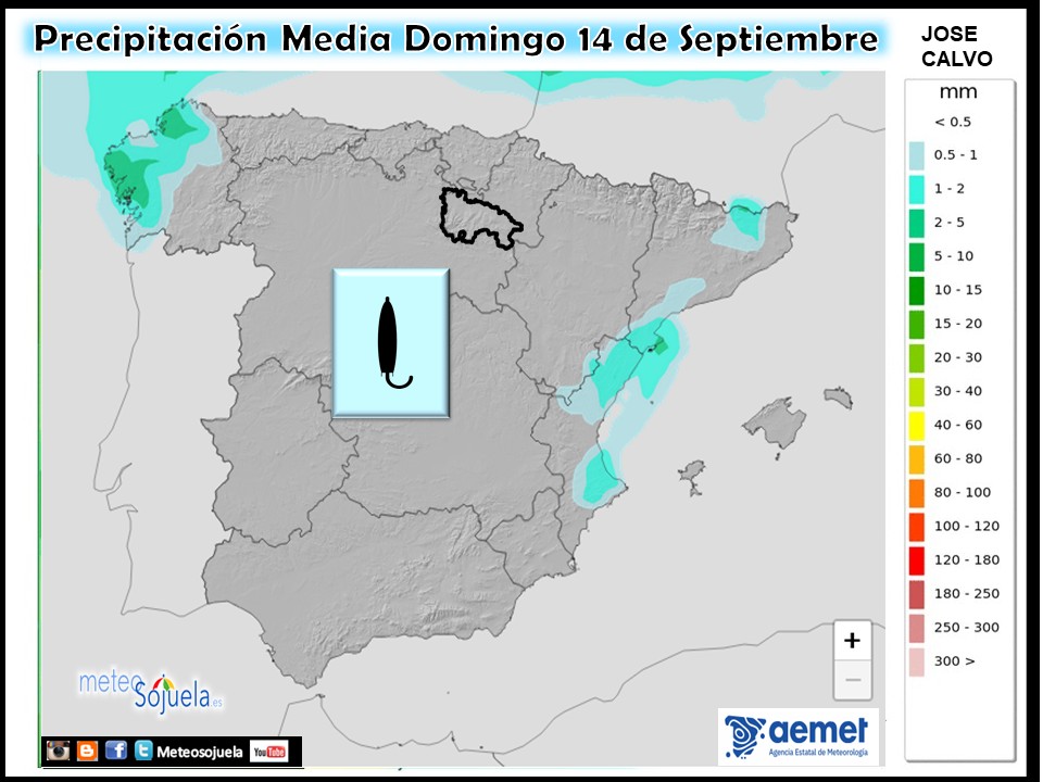 Precipitación Media según AEMET. Meteosojuela La Rioja